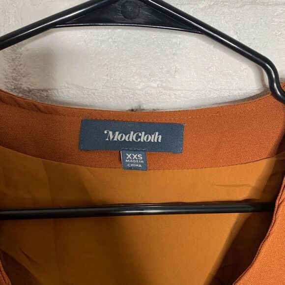 ModCloth Orange Button Front Dress size XXS - Picture 3 of 5
